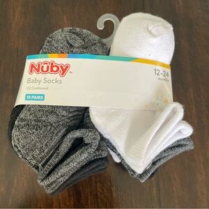 NEW Nuby Baby Socks 12-24 months, 10 pair